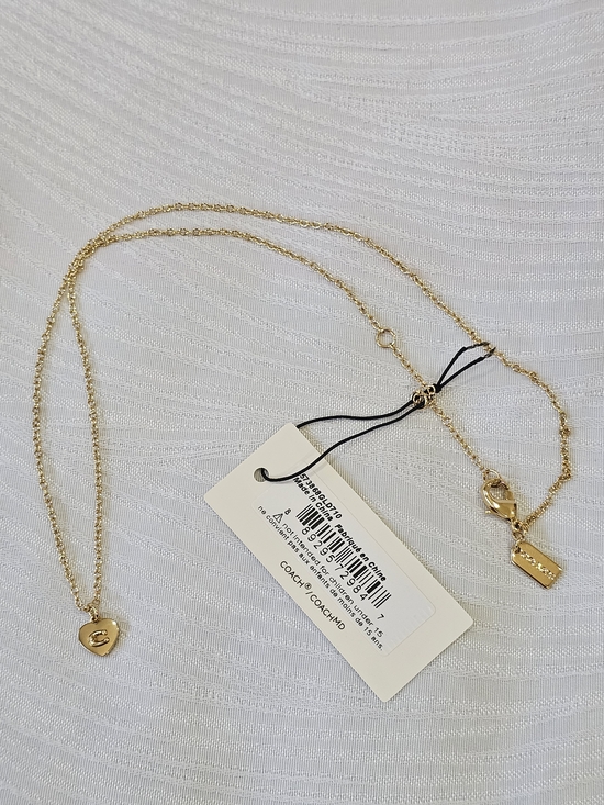 Coach Gold Heart Pendant Necklace with 'C' Initial - Picture 4 of 12